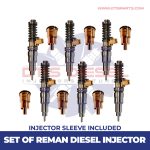 D12D 465 HP – 6 Injectors Set Injector Sleeve Included – $1,500.00 + $600.00 Core Free Shipping in all orders