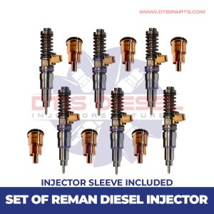 D12D 465 HP – 6 Injectors Set Injector Sleeve Included – $1,500.00 + $600.00 Core Free Shipping in all orders