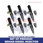 SET OF PREMIUM REMAN DIESEL INJECTORS – 6 Injectors Set Injector Sleeve included – $1,500.00 + $600.00 Core Free Shipping in all orders